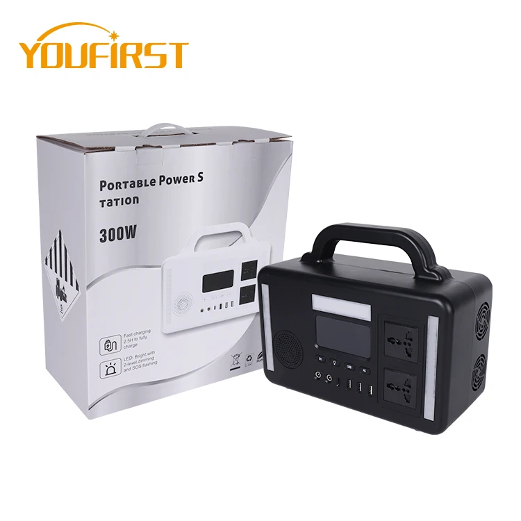 300W Portable Solar Power System With Battery Expansion Parallel Connection Portable Solar Power Energy Storage Power Supply