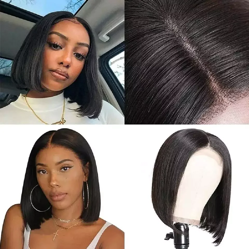 New Design 4x4x1 T Part Bob Lace Wigs 100% Human Hair Product Best Cheap Natural Color Wig T part Brazilian Wigs Vendors