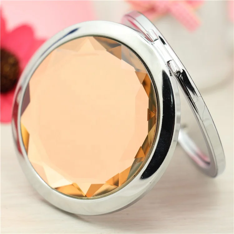 Wedding invitation gift crystal mirror compact mirror pocket mirror with gem