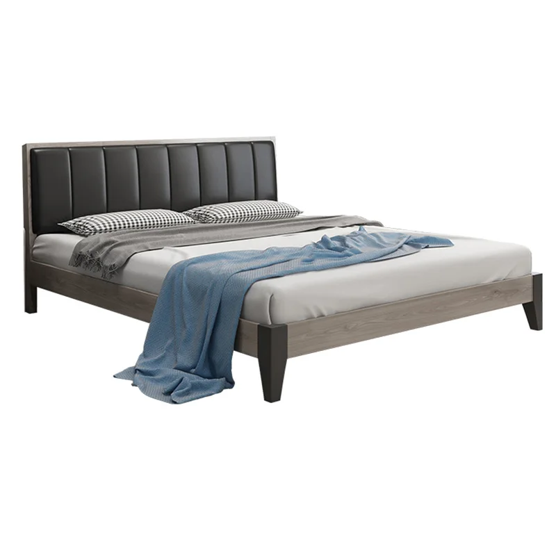 
Modern Bedroom Furniture Multifunction Leather wood Storage Bed set 