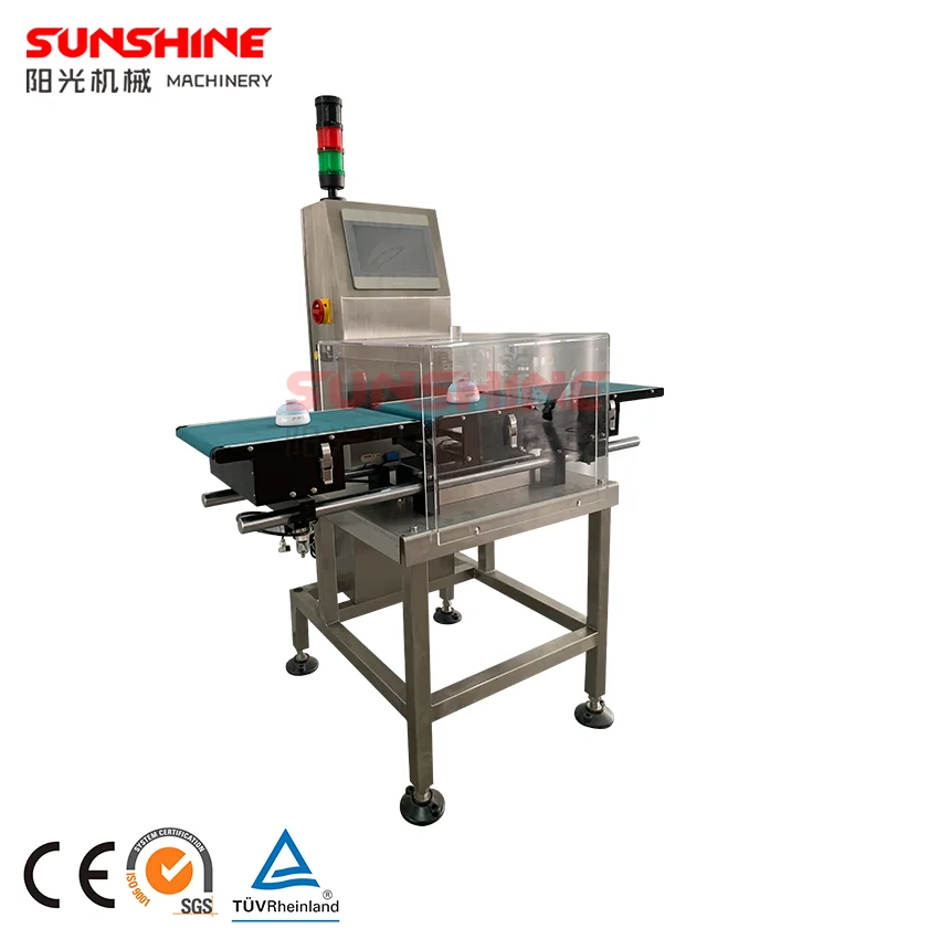 Automatic online wide range check weigher scale for bags bottles can production line with alarm warning