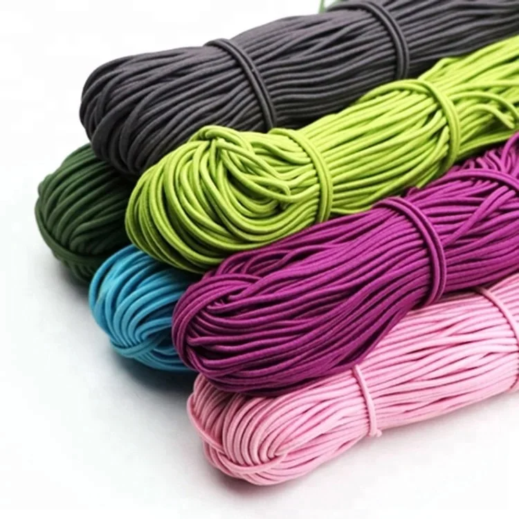 China Custom High Quality High Strength Colorful Round Elastic Rubber Latex  Elastic Cord Rope Rubber Latex