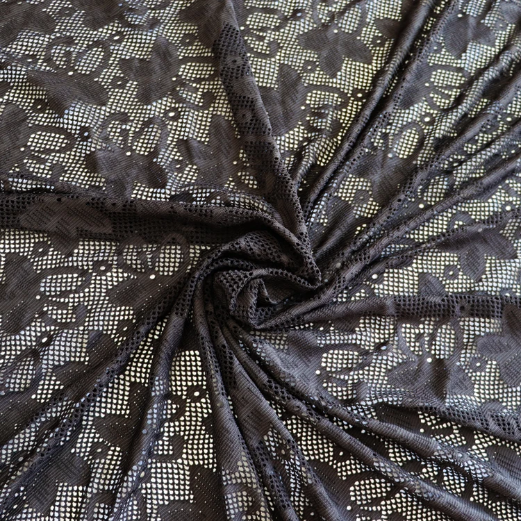 Butterfly Jacquard Transparent   60'  Width  Polyester  90%  Spandex 10%  Tan Through  Fabric for Swimwear