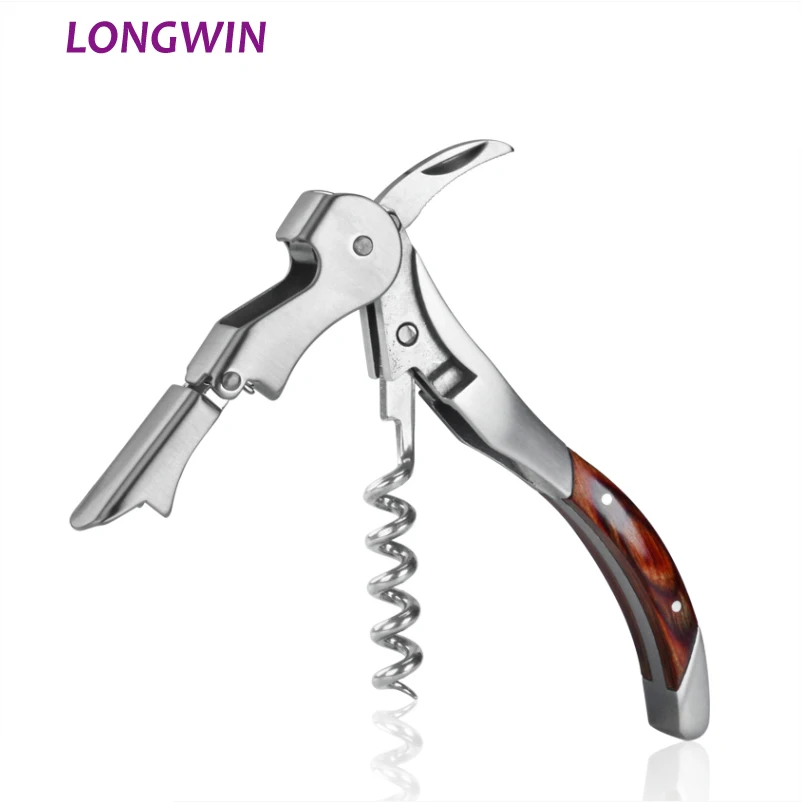 Дважды откидной дерево pulltap для официанта друзей штопор сомелье открывалки для вина