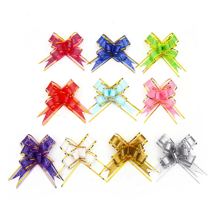 Wholesale  Wedding Car Decoration Pull Bow Color Romantic Bow Party Decoration Pull String Organza Ribbon Bow