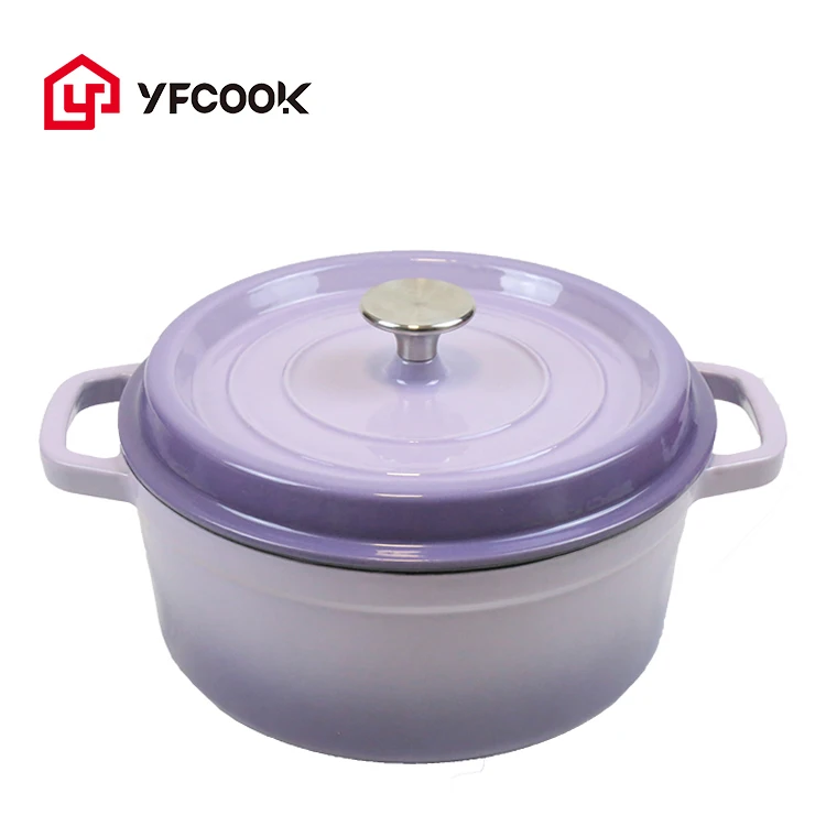 Hot Sale 10/16/20/22/24/26/28CM Sky Blue Dutch Oven Food Warmer Set Casserole Enameled Cast Iron Casserole Dish