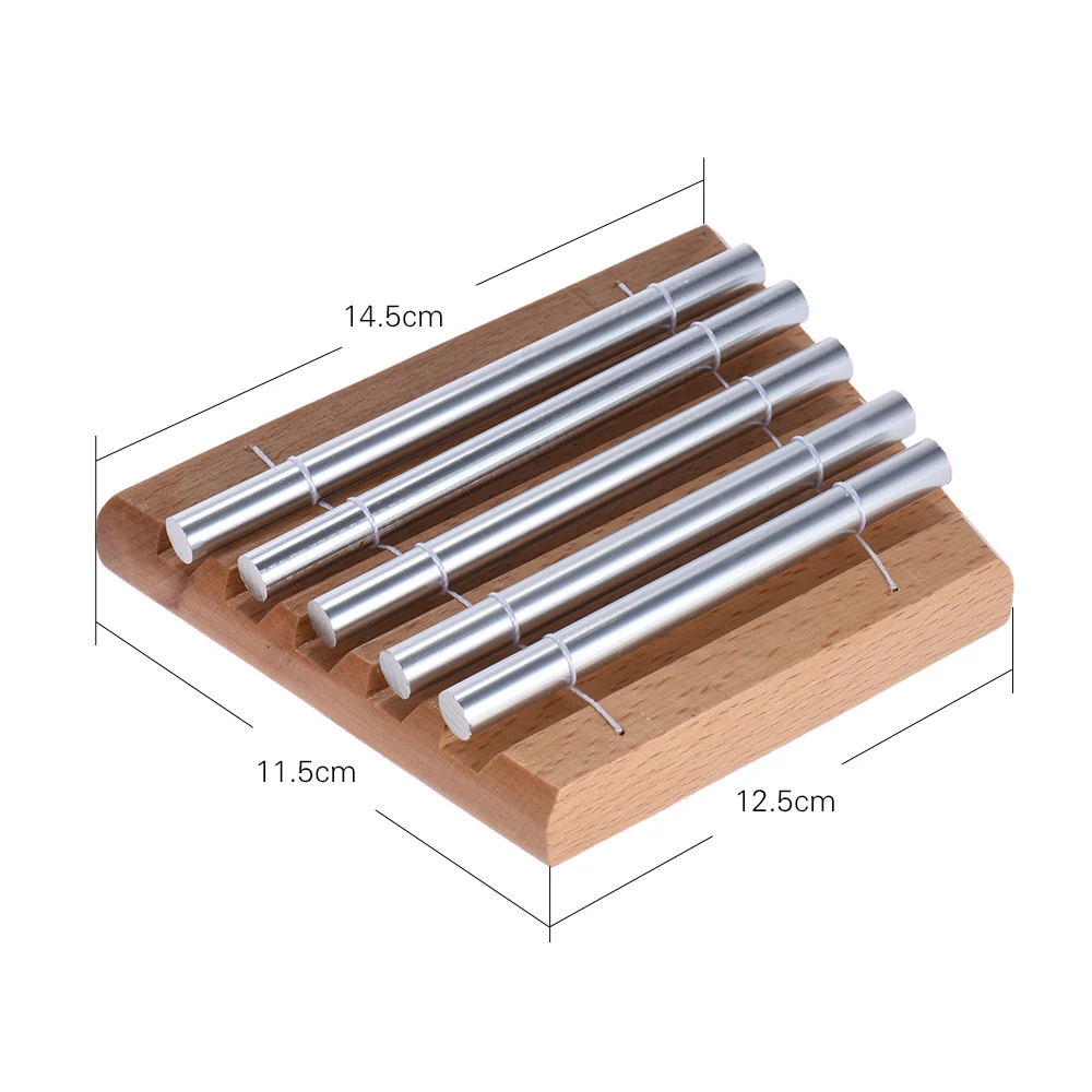 Meditation Chime with 5 Tone Wooden Hand-held Chimes for Classroom Management