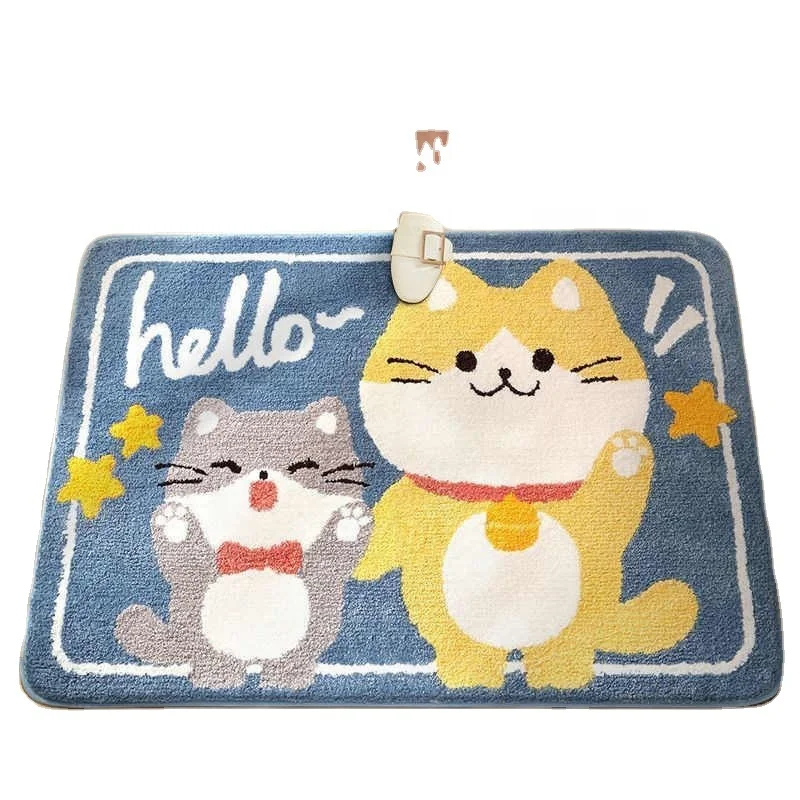 Симпатичный коврик для входной двери в ванную комнату с кошкой-медведем Сиба-ину симпатичный плюшевый ванной и кружки домашний нескользящий кухонный дома