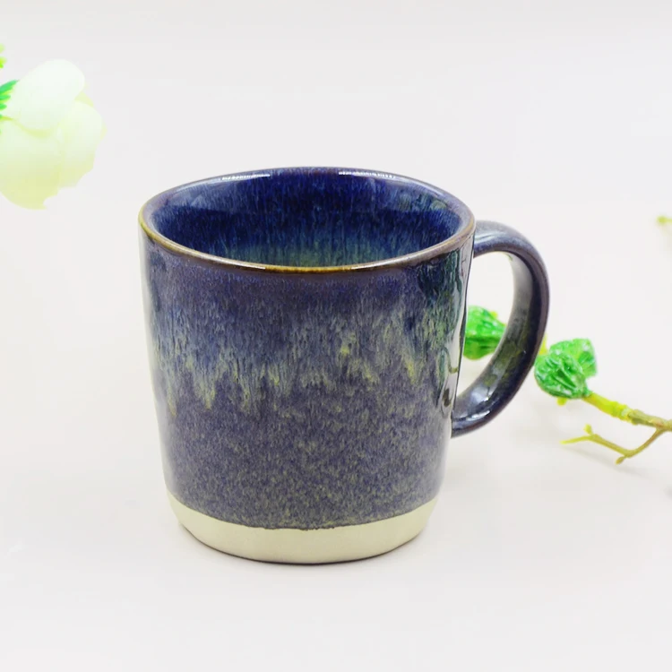 Factory Directly 8cm Diameter Western Popular 8OZ/10OZ/12OZ/16OZ Capacity Exposed Clay Bottom Stoneware Reactive Mugs