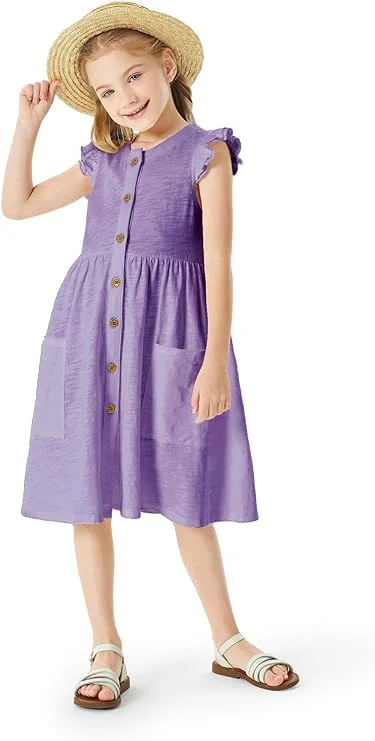 2024 New design Sleeveless baby girl dresses with all-over printing design Party Dress Sweet Frocks Dress