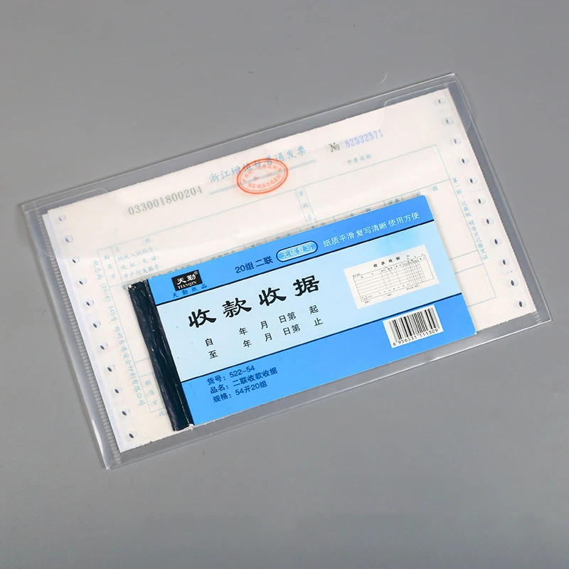 Clear Stamp and Die Storage Bag PP A5 Receipt Bill Bag Materials File Storage Bag Pockets Resealable Die Cut Envelope