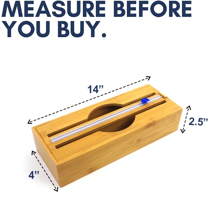 Wholesale Kitchen Cutting Tool Vegetable Fruit Plastic Cling Film Shrink Bubble Wrap Dispenser Cutter Storage Box For Dispense