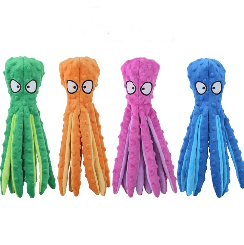 Hot Selling Octopus Dog Toys Bite-Resistant Squeak Chew Puppy Training Outdoor Soft Pet Wholesale