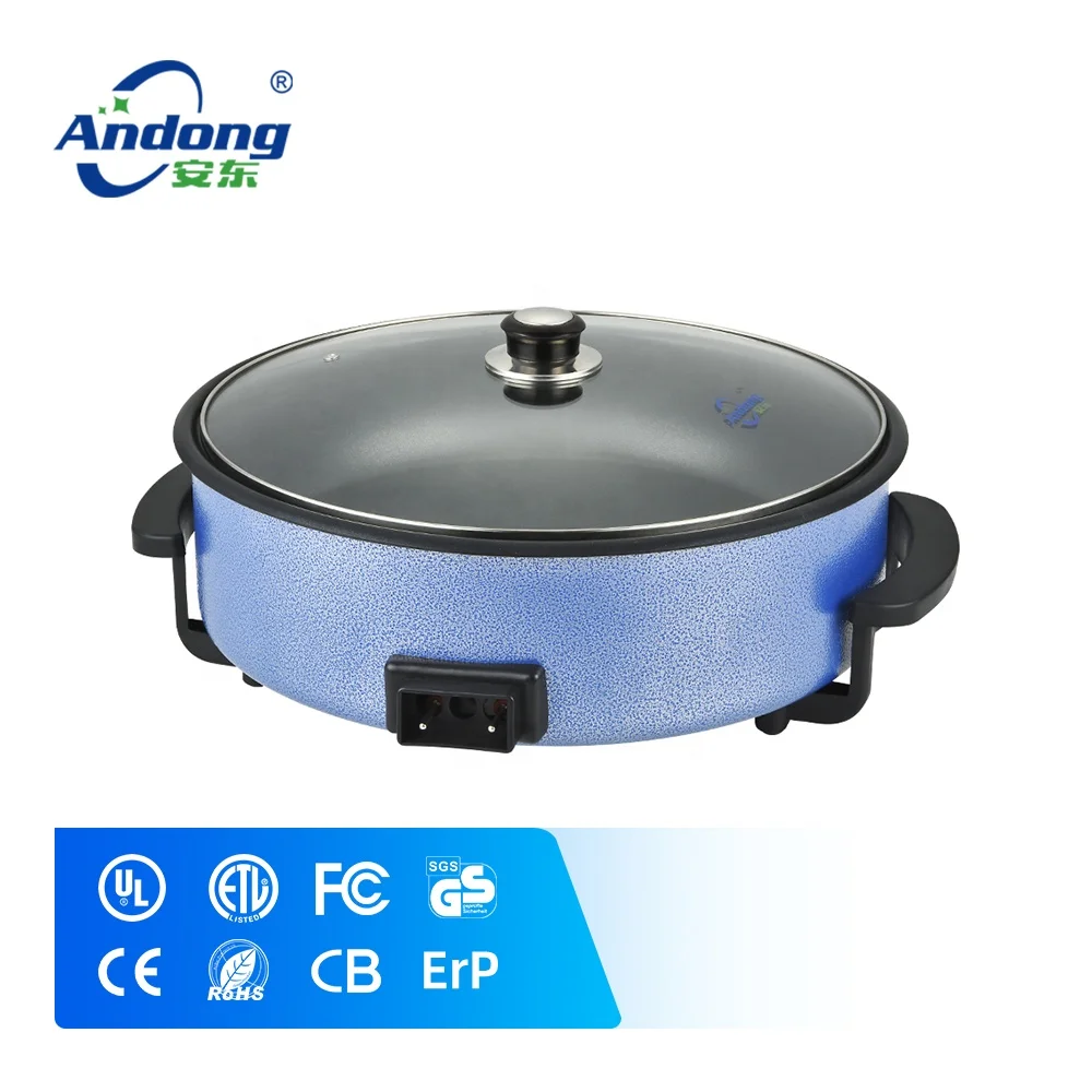Andong round shaped metallic pizza cooking pan with auto thermostat control OEM ODM factory