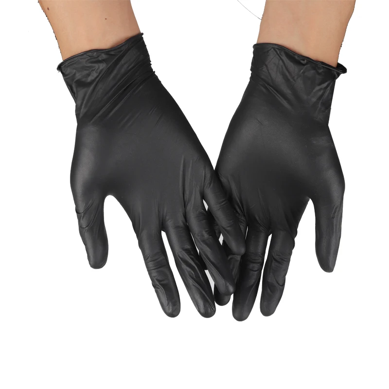 Customized Logo Nitrile Gloves Strong Tensile Strength Black Safty Gloves Nitrile