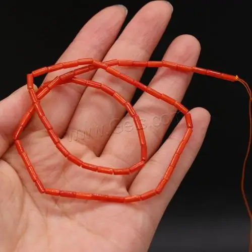 in bulk fashion jewelry natural dyed red coral beads column shaped 1512704