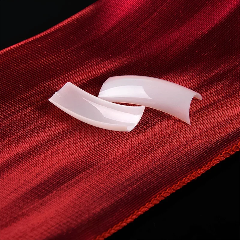 НАДЕКО с квадратным носком; Широкая накладные ногти средней длины во французском стиле с имитацией для Неил арта украшения для кончиков ногтей 500 шт.