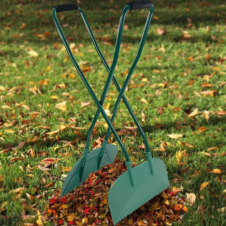 Green Long Handled Leaf Grabber rake Heavy Duty Easy Pick Up Leaf Picker Garden Grabber for Gathering Leaves Grass Cuttings
