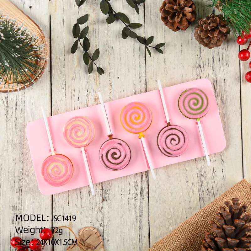 Best Seller Reusable Heat-resistant Silicon Hard Lollipop Candy Mould DIY Candy Toys Kids Lollipop Silicone Candy Mold