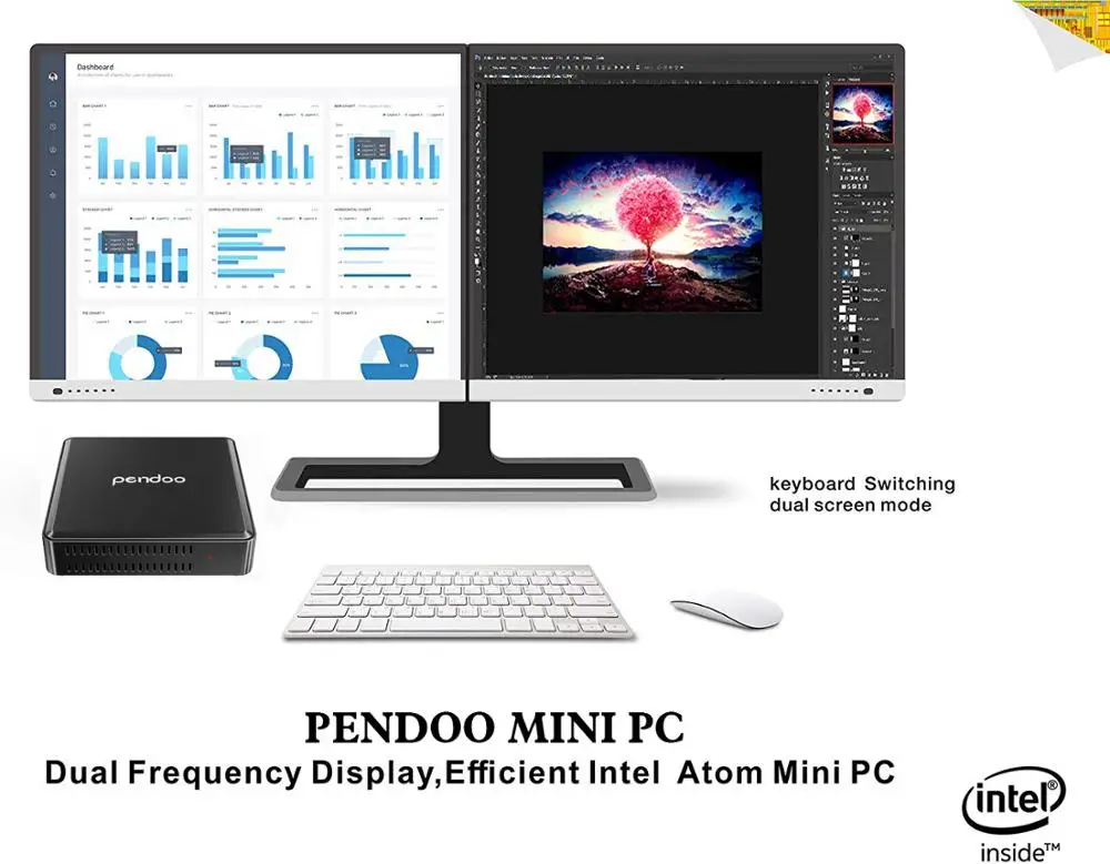  Мини-ПК pendoo 4 ГБ 64 корпус от производителя сервера без вентилятора intel gaming windows 10 pro промышленный