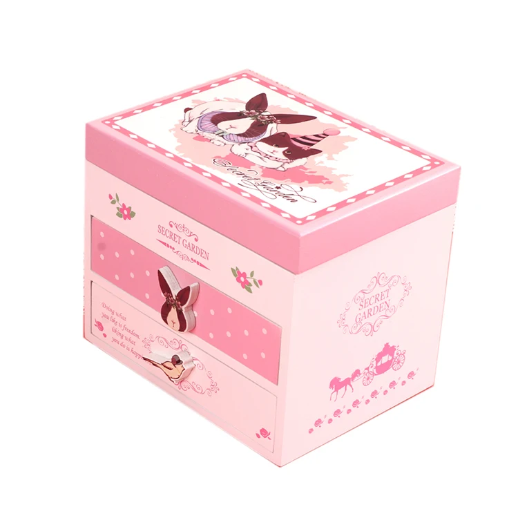 Wholesale Hot Selling Custom 2 Drawer Jewelry Box Musical Boxes