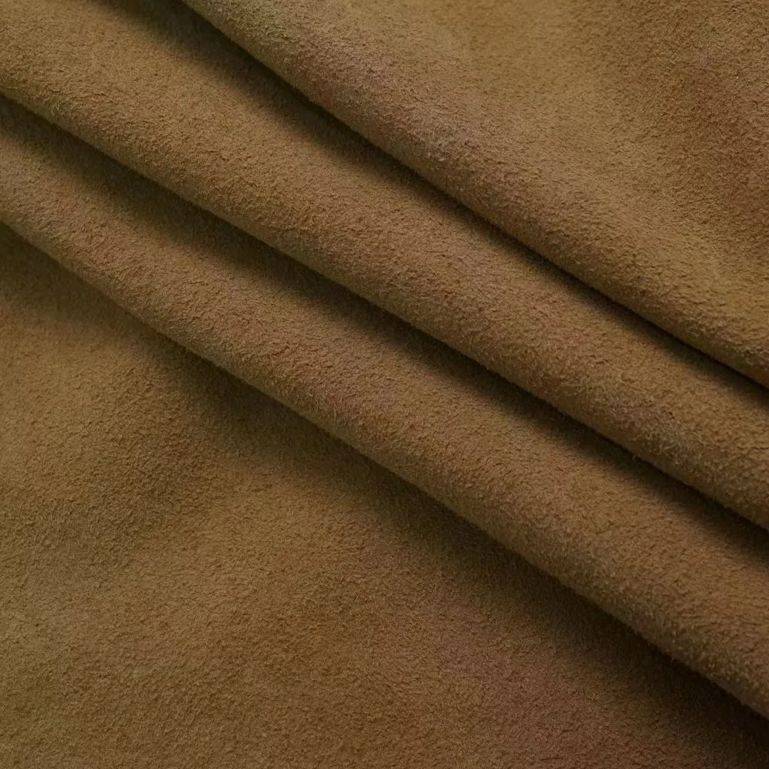 2024 Super Quality Genuine suede fabric faux leather flocking fabric for boot and shoes with 100%