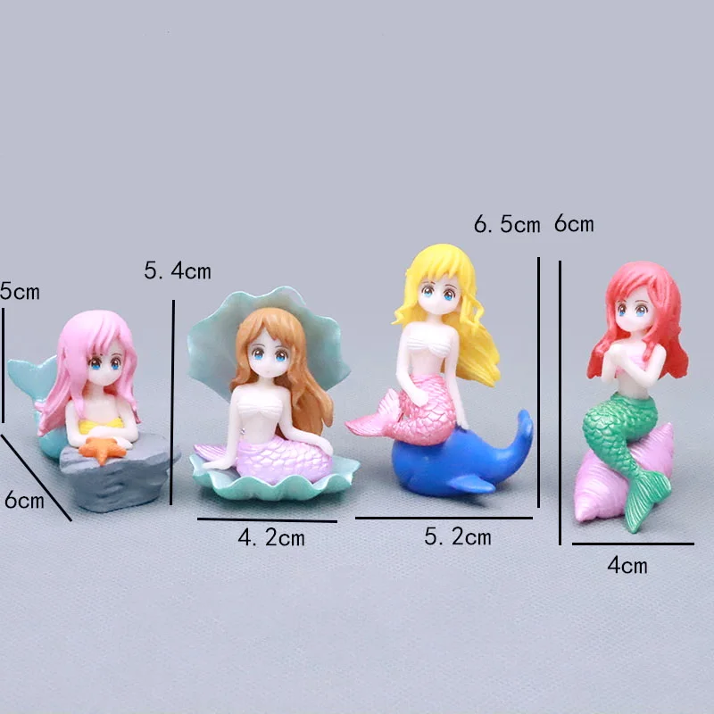figurines Home Aquariums Fish Tank Decor Micro Landscape Ornaments Plastic Figure Girl Seashell Mermaid