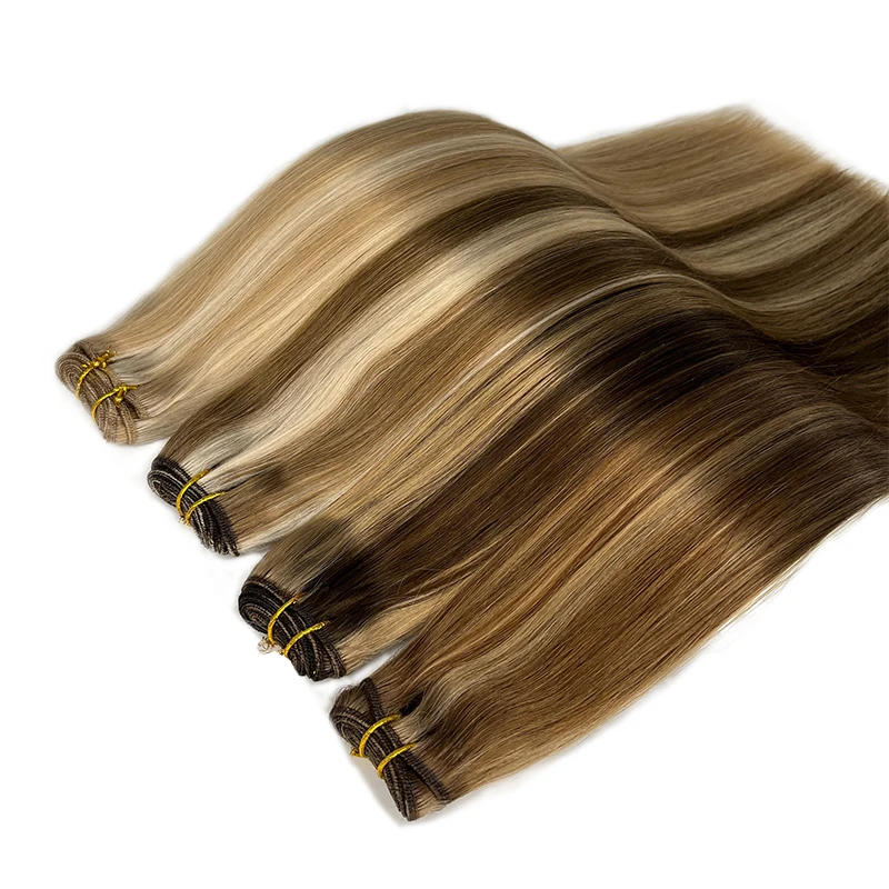 Wholesale Price Remy Platinum Blonde Hair, Machine Weft Human Hair, Russian Double Wefted Cuticle Aligned Weft Hair