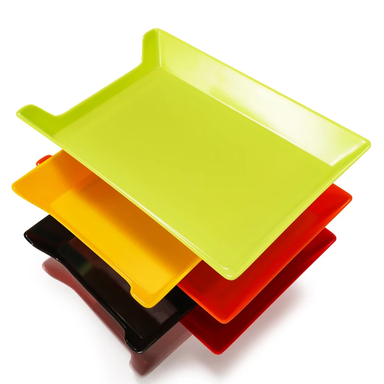 Colorful Rectangular Hot Pot Skewers Buffet Plastic Barbecue Plate Beef Barbecue Shop Melamine Plates For Restaurant