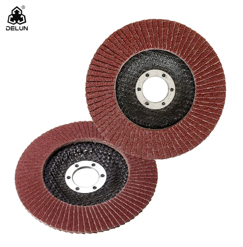 4inch 100x16mm DELUN flap disc 4 inch alumina zirconia high performance flap wheel for stainless steel