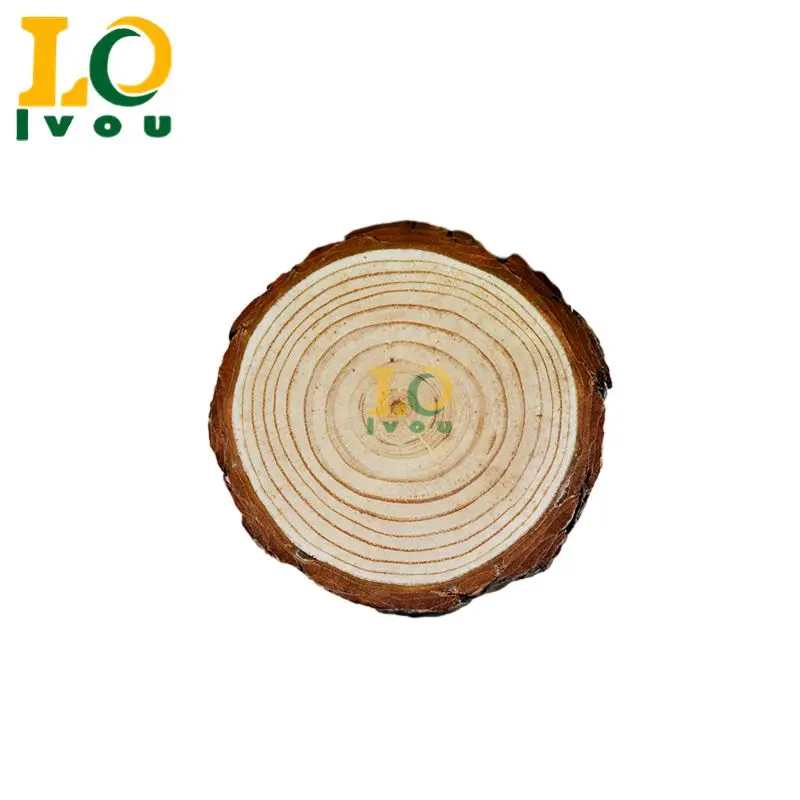 Custom Size Unfinished Wood Kit Round Circle Blank Wooden Slices with Hole for Crafts Diy Christmas Ornaments Wedding Home Decor