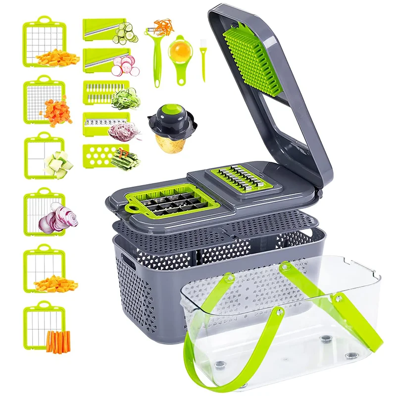 Измельчитель овощей измельчитель лука ножа нарезки мандолины 22 в 1 многофункциональная овощерезка