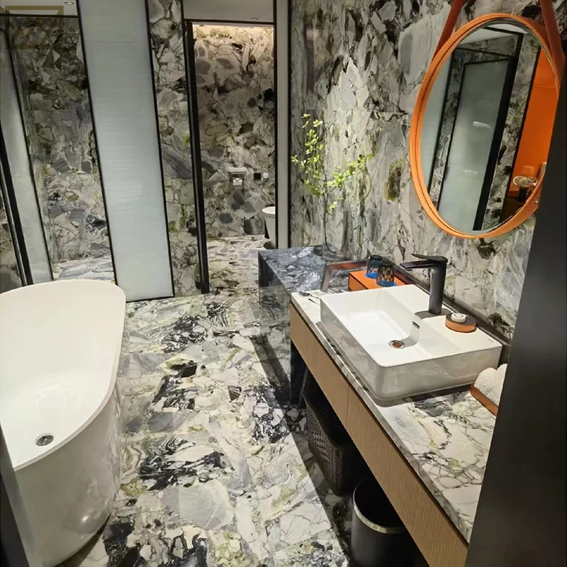 Jadeite Green Verde Marble Countertop Home Decoration Wall Bathroom Panel Custom Slab Floor Tile Marble for Floor