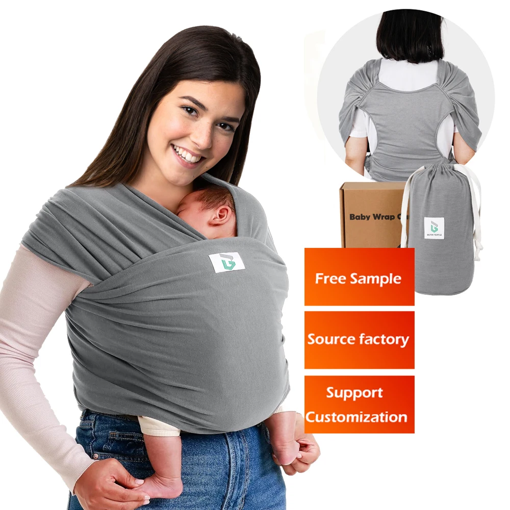 Factory baby wearing wraps fabric organic carrier plus size long wearable newborn carry baby body wrap for carrying baby