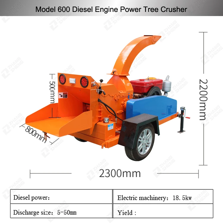 Mobile Wood chipper shredderTree branch chipper Wood chipper shredder