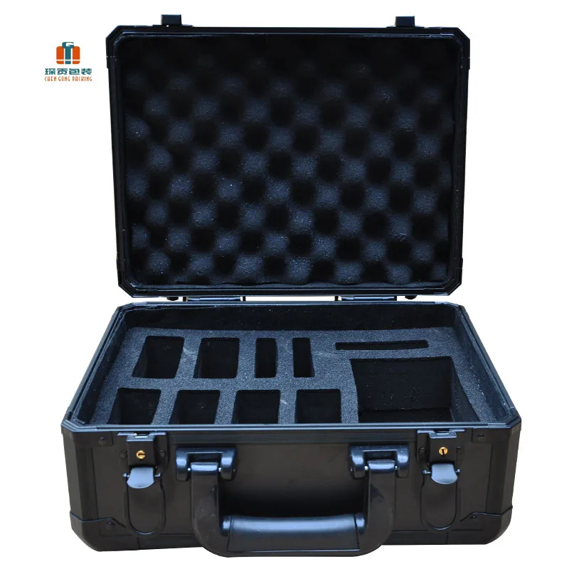 Цветной Прочный переносной алюминиевый ящик для инструментов с замками, Индивидуальный размер