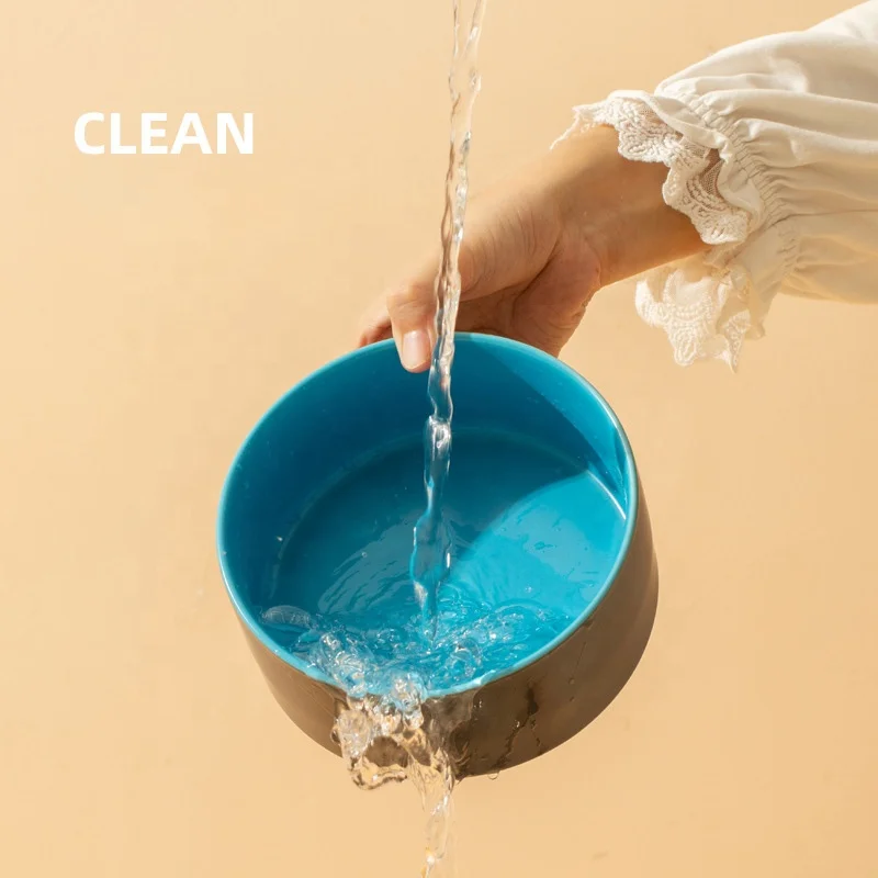 Raised Ceramic Bowl Protect Cervical Cat Water Water Food Feeder Pet Bowl Large Dog Pot With Stable Bamboo Stand