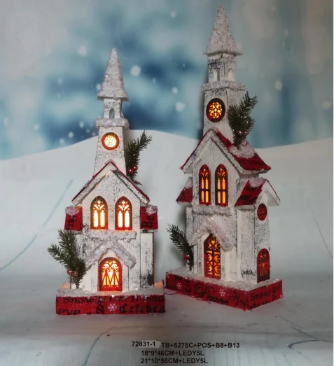 Christmas bird house with lights led house wooden decor Xmas houses for  holiday decoration