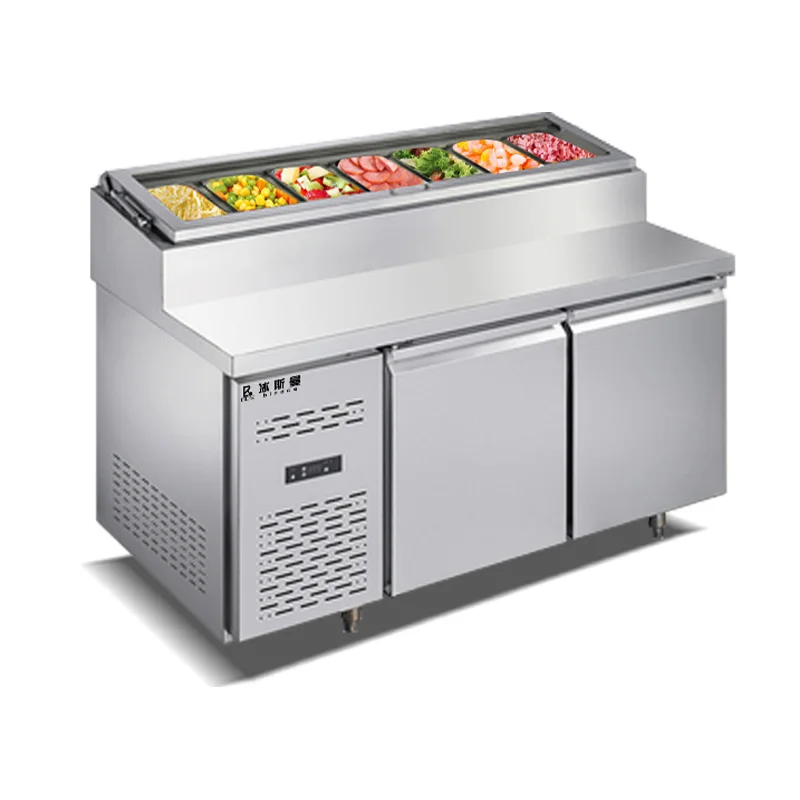 Commercial restaurant cold dish refrigerator freezer Air-cooled work table pizza fresh-keeping freezer operating table