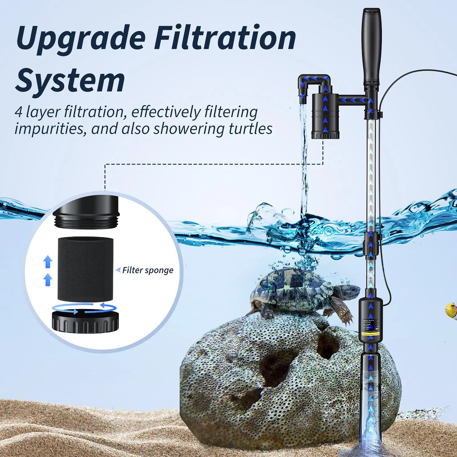 ZMaker New Electric Fish Tank Cleaner Adjustable Water Flow Aquarium Cleaner Kit Aquarium Gravel Cleaner