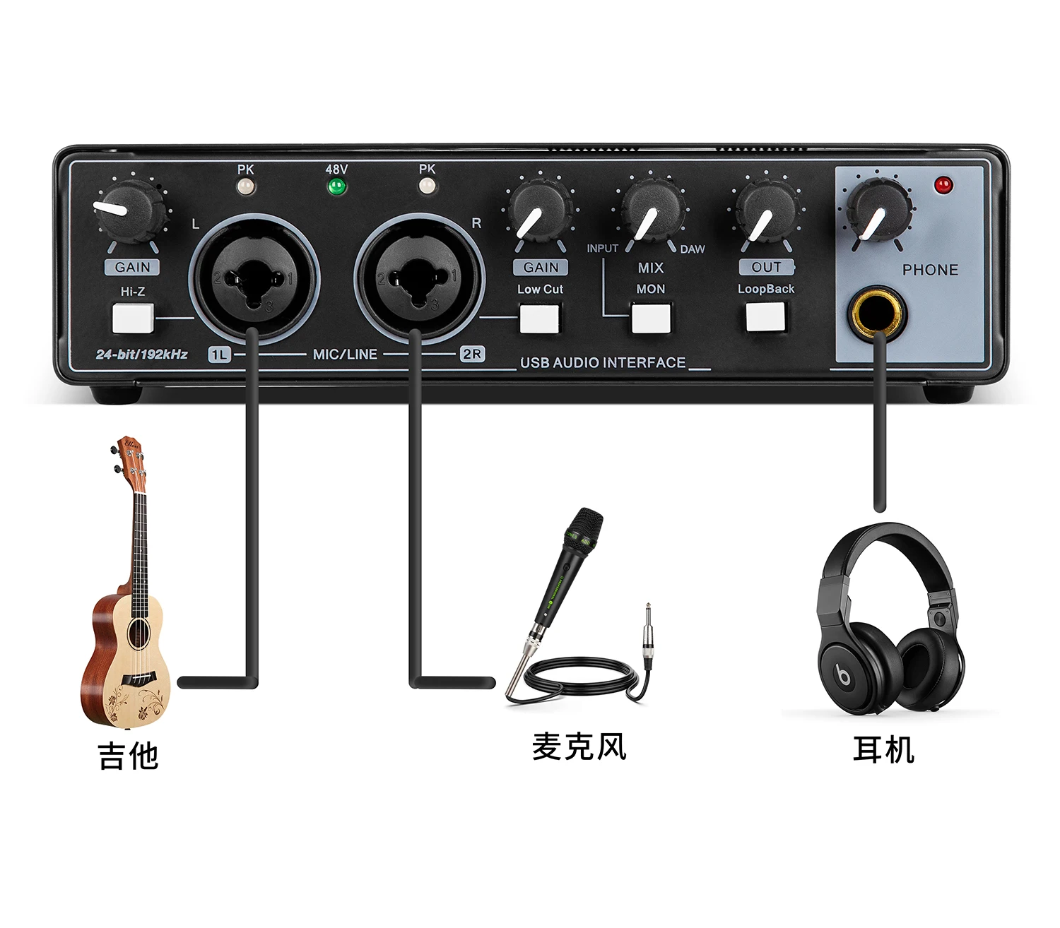 GAX-Md22multifunctional Audio Interface Recording Studio For Wholesales
