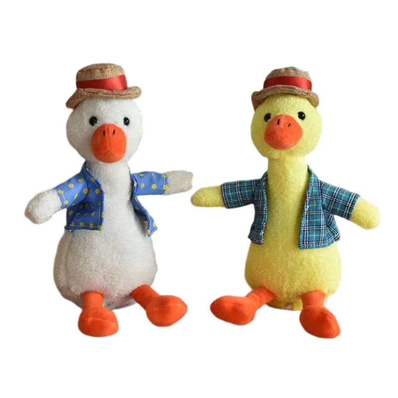Music Talking duck stuffed plush duck animal toys record repeating singing dancing duck for children