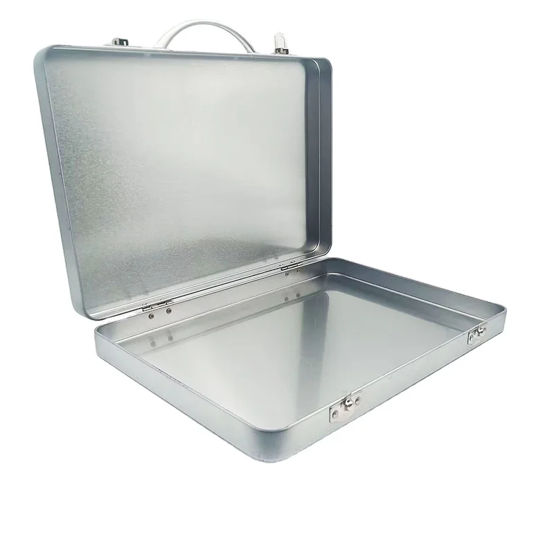Factory direct sale Custom high quality Tinplate suitcase Metal briefcase