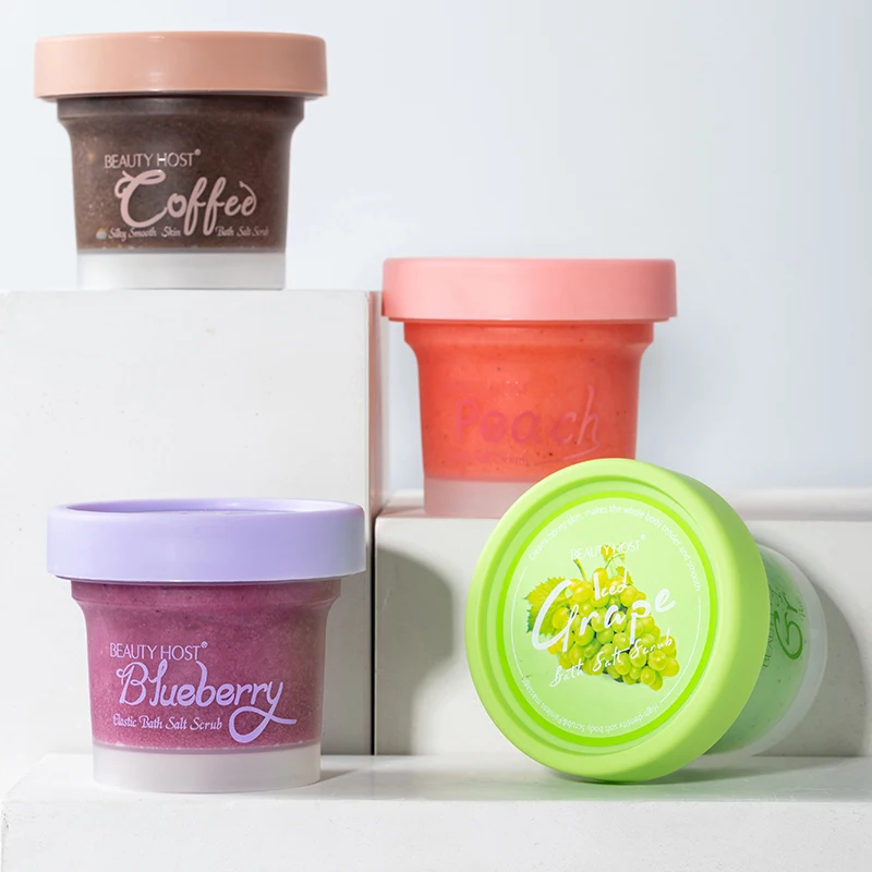 OEM ODM Private Label Organic Grape Peach Pink Blueberry Coffee Ice Cream Body Sugar Scrub With Spoon