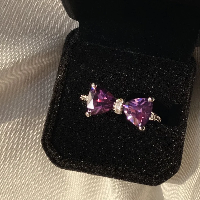 JZ10504 Wholesale  Korean women rings simple and cute bowknot  open ring 14K palladium Plated women jewelry