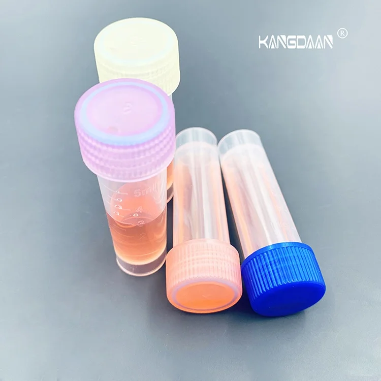 china vtm packing PP material ,smooth sidewalls Frozen Test Tube  5ml Plastic Graduated Vial Tube citotest vtm kit