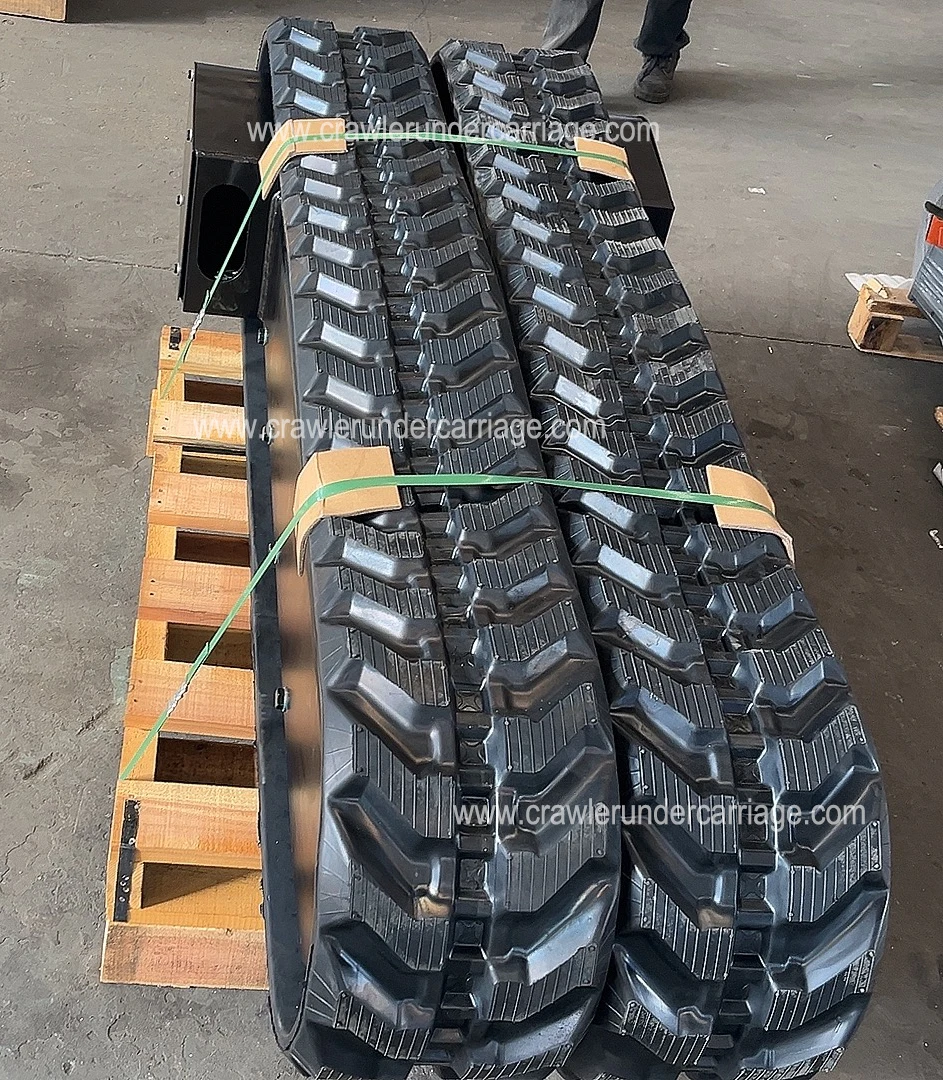 Customized Mini Rubber Tracked  Undercarriage with high speed hydraulic motor used for fire-fighting robot machine spare parts