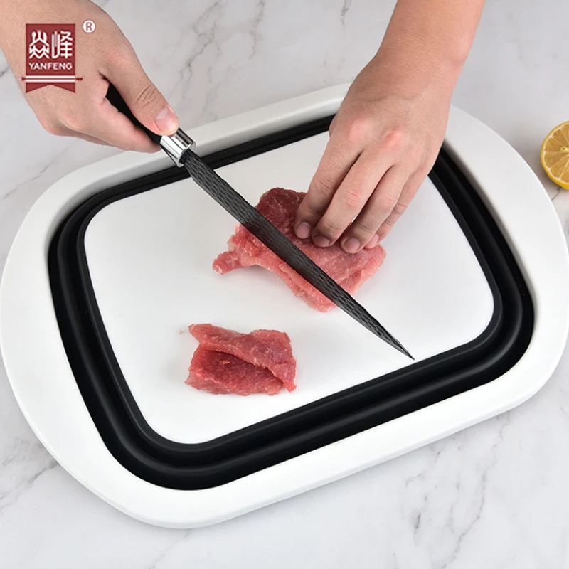 Wholesale 3 In 1 Multi-Function Custom Home Gadgets Kitchen Collapsible Folding Cutting Board Storage Basket With Dish Tub
