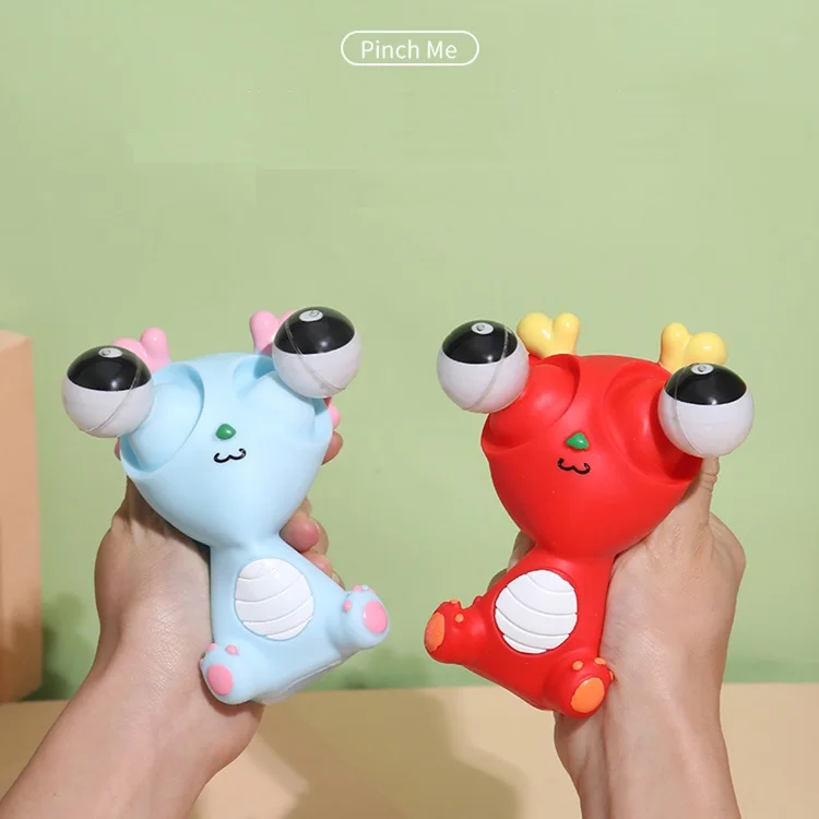 Hot Selling Novelty Gag Toys Fidget Toys Creative Cute Cartoon Big Eyes China Dragon Squeeze Toys