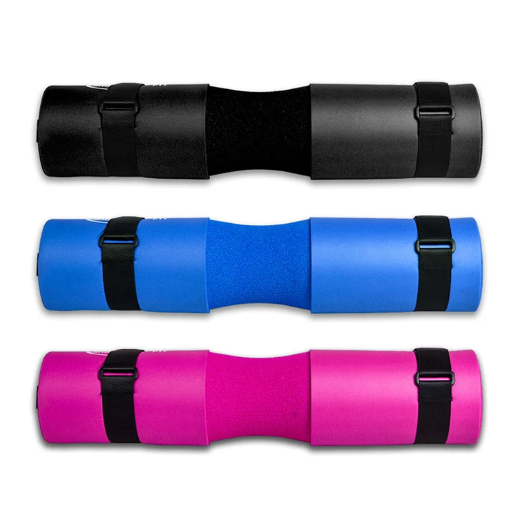 
Weightlifting Shoulder Protective Foam Barbell Pad Long Pink Neck Shoulder Barbell Squat Pad With Straps 